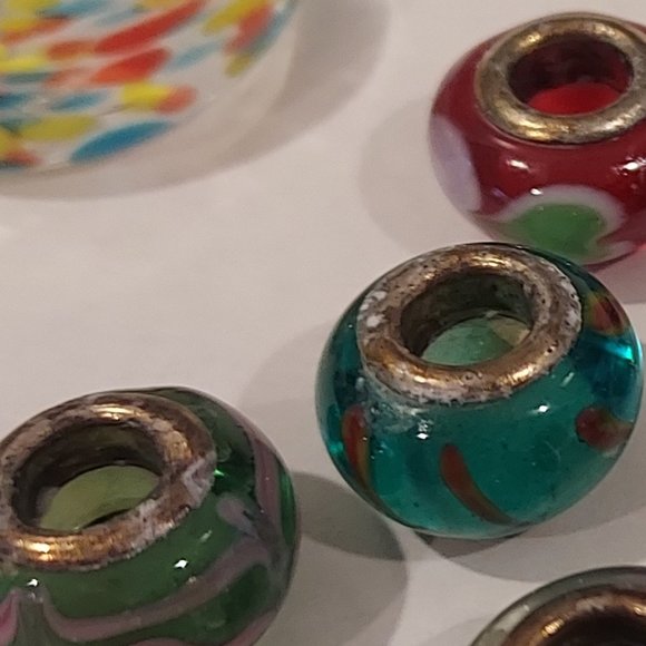 9 Glass Mosaic beads and Glass mosaic Ring size 7 LOT - Picture 4 of 4